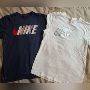 Nike Mens Navy and White T-Shirts, Size SM